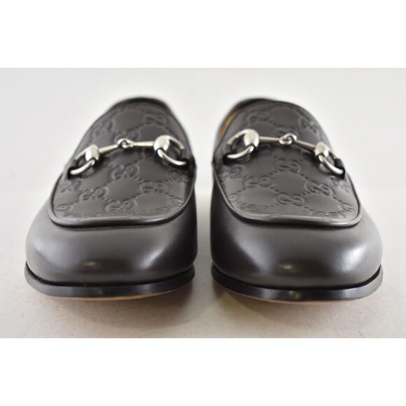 Gucci Mens Cocoa Brown Monogram GG Logo Leather Horsebit Loafer Flat G 11 US 12